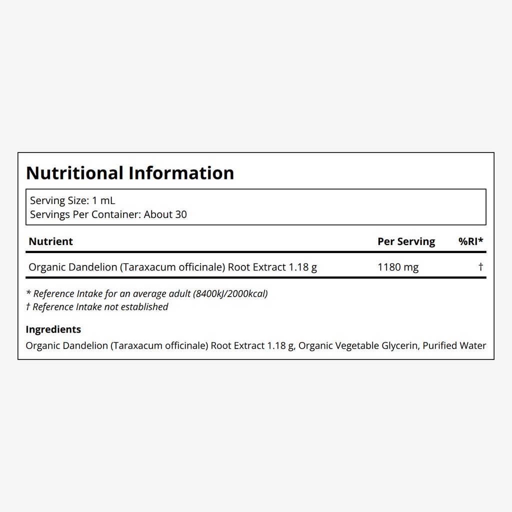 Dandelion Root Liquid Extract - Unflavoured - Image 2